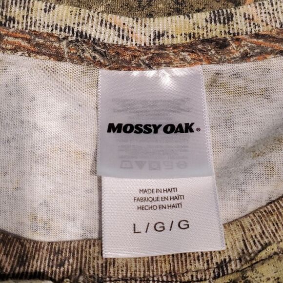 Mossy Oak Brush Camo Ripped Upcycled LS Blouse Sz L OOAK - Picture 4 of 5